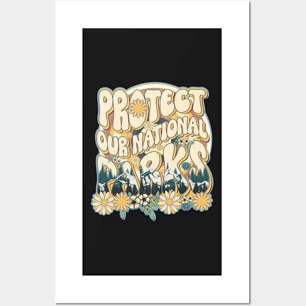 Protect our national parks retro green enviromental groovy hippie biologist Wall Art by HomeCoquette